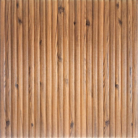 Decorative 3D Foam Wallpaper Panels Bamboo Wood 10PCS