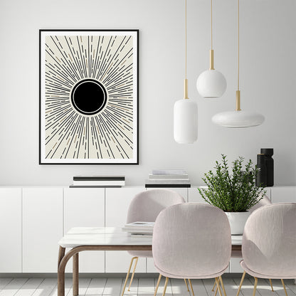 60cmx90cm Sun Rise Art Black Frame Canvas Wall Art