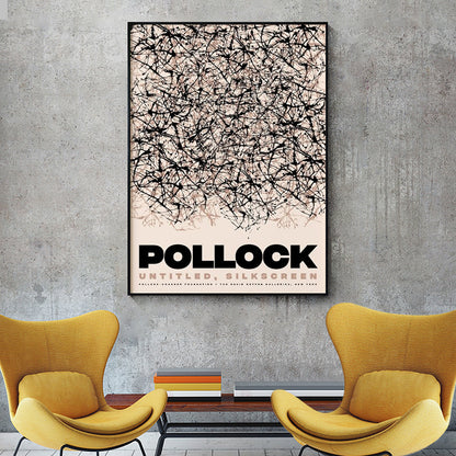 60cmx90cm Jackson Pollock Exhibition II Black Frame Canvas Wall Art