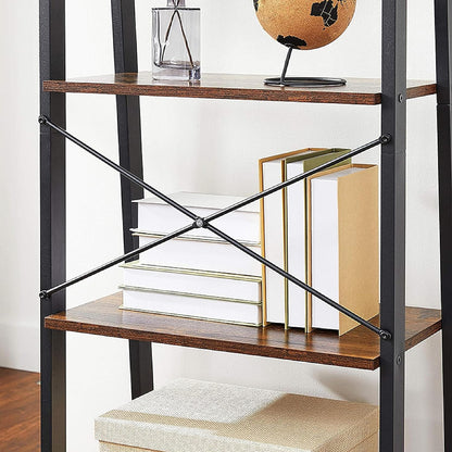 EKKIO 5-Tiers Metal Wood Ladder Shelf EK-WBS-100-YXH