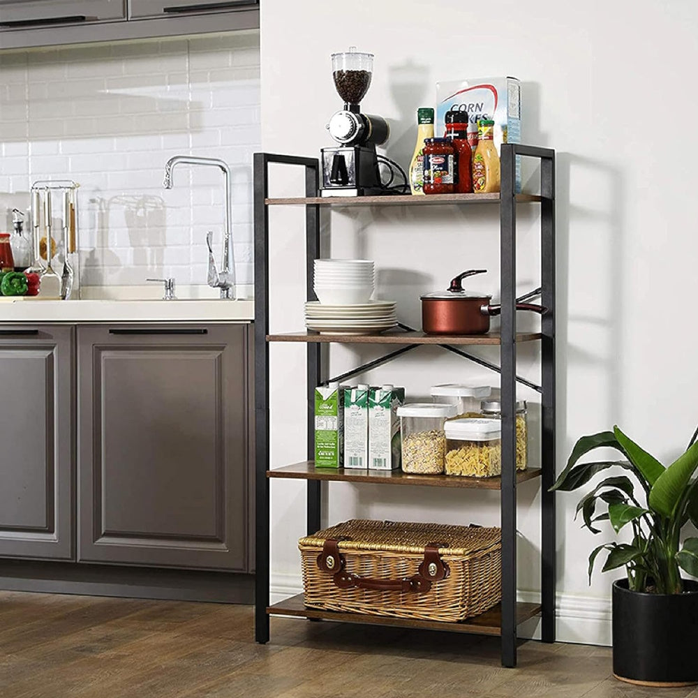 EKKIO 4-Tiers Metal Wood Display Shelf EK-WBS-102-YXH