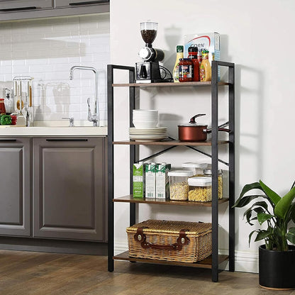 EKKIO 4-Tiers Metal Wood Display Shelf EK-WBS-102-YXH