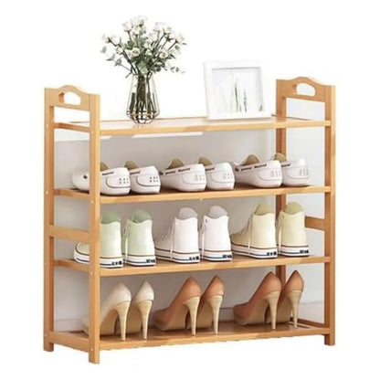 EKKIO 4 Tier Bamboo Shoe Rack Storage Organizer Stand Shelves EK-BSR-102-JS
