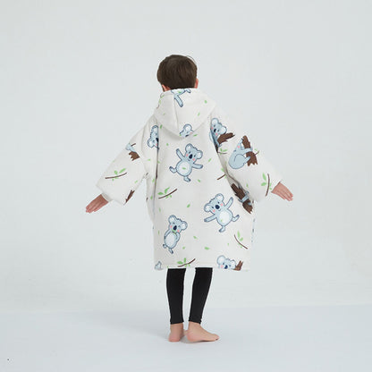 GOMINIMO Hoodie Blanket (Kids Koala Bear White) GO-HB-140-AYS