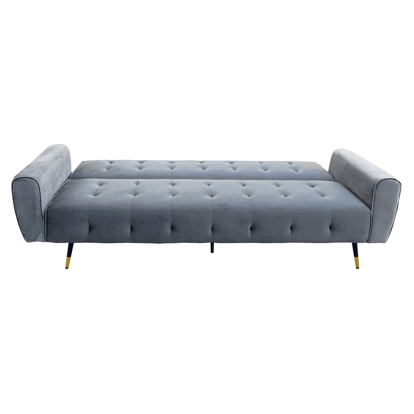 Sarantino Ava 3-seater Tufted Velvet Fabric Sofa Bed By Sarantino - Light Grey