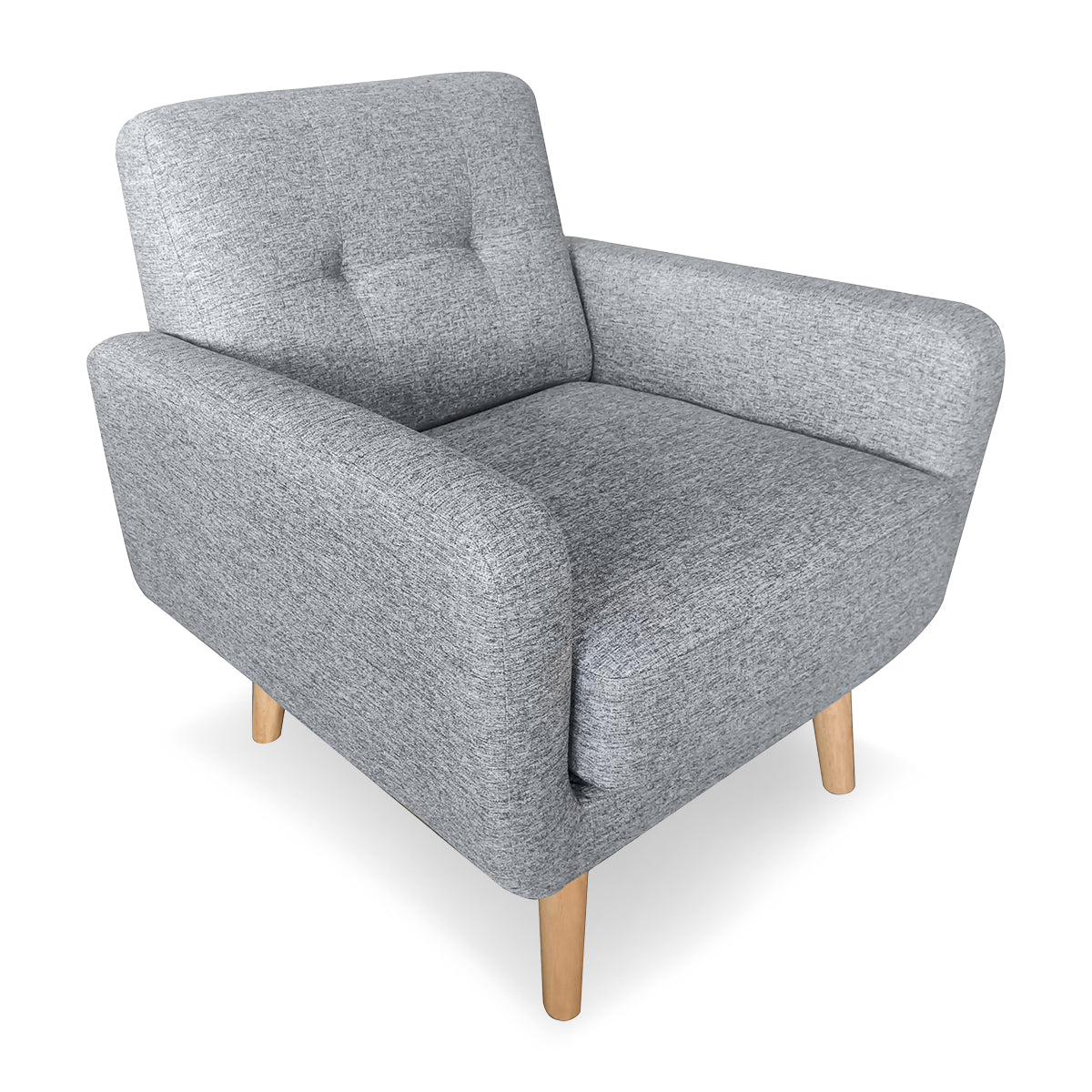 Sarantino 6-Seater Linen Fabric Sofa Set Couch Futon - Light Grey