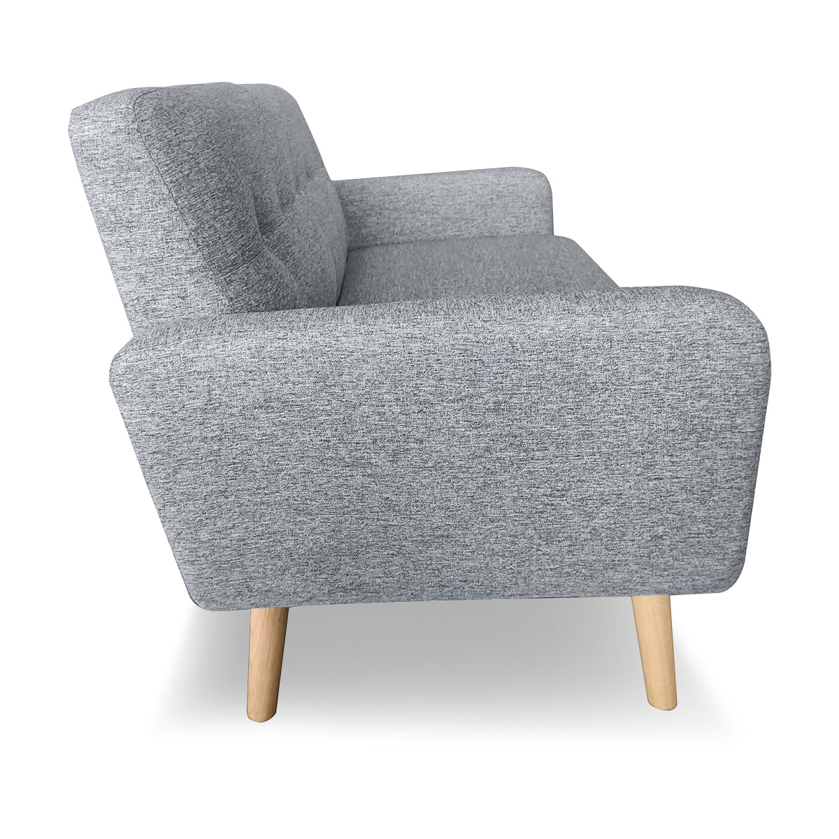 Sarantino 6-Seater Linen Fabric Sofa Set Couch Futon - Light Grey