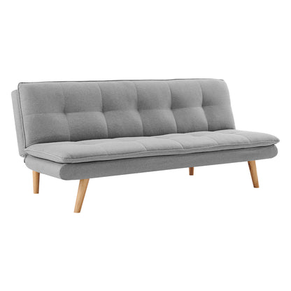 Sarantino 3 Seater Linen Fabric Couch Sofa Bed Lounge Futon - Light Grey