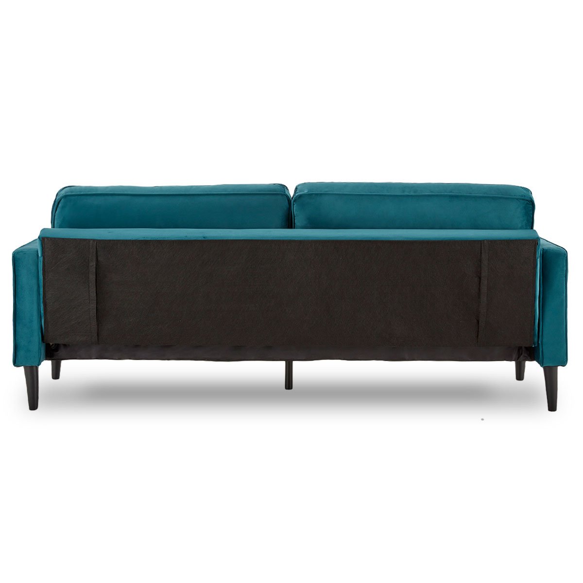 Sarantino Faux Velvet Fabric Sofa Bed Couch Furniture Lounge Suite Seat Blue