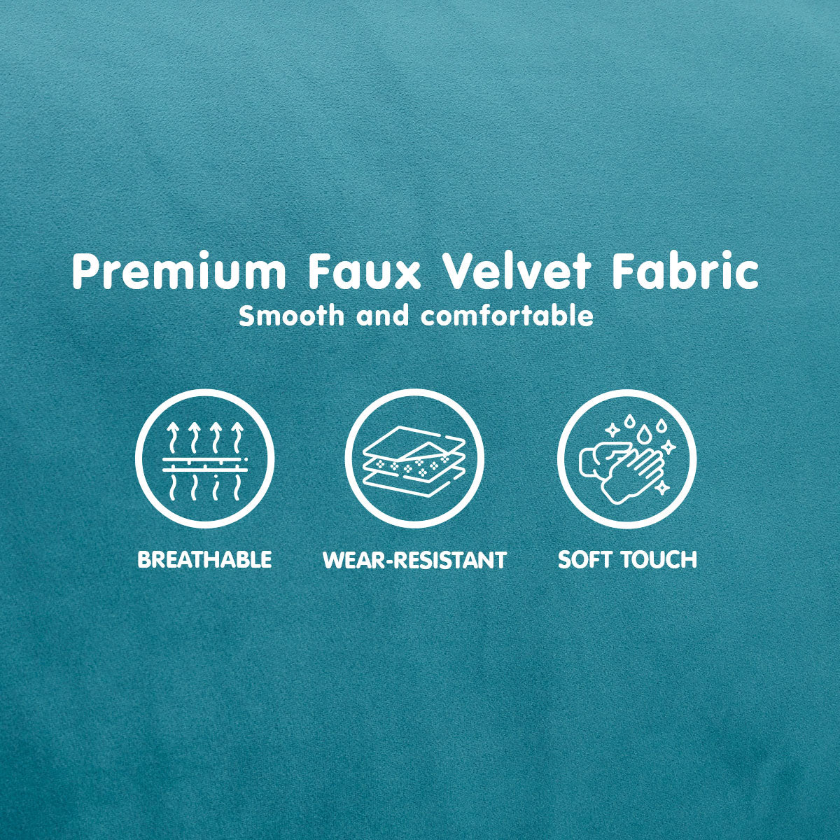 Sarantino Faux Velvet Fabric Sofa Bed Couch Furniture Lounge Suite Seat Blue