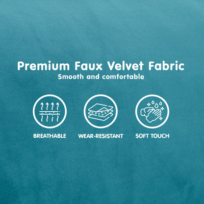 Sarantino Faux Velvet Fabric Sofa Bed Couch Furniture Lounge Suite Seat Blue