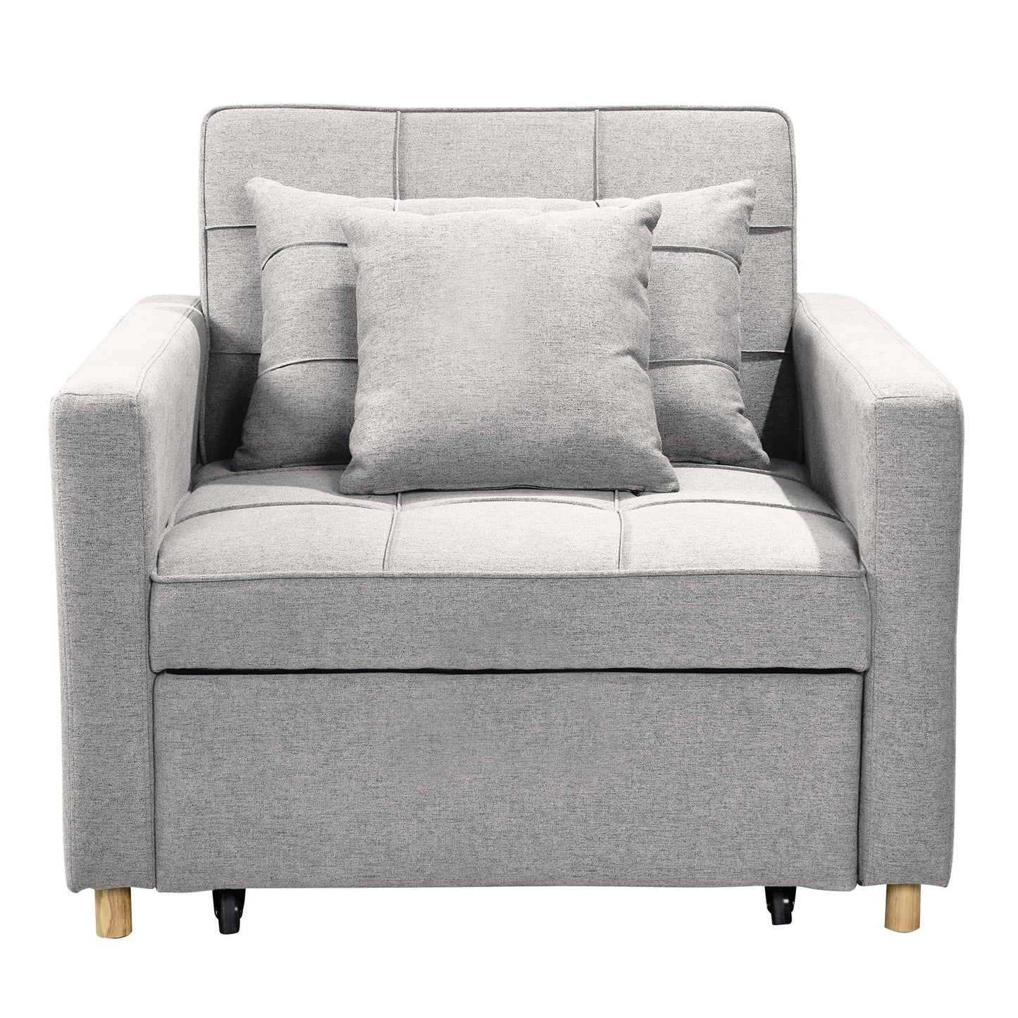 Sarantino Suri 3-in-1 Convertible Sofa Chair Bed Lounger Fabric - Light Grey