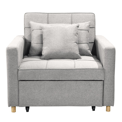Sarantino Suri 3-in-1 Convertible Sofa Chair Bed Lounger Fabric - Light Grey