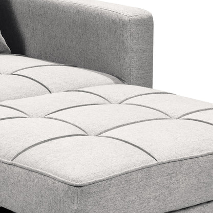 Sarantino Suri 3-in-1 Convertible Sofa Chair Bed Lounger Fabric - Light Grey