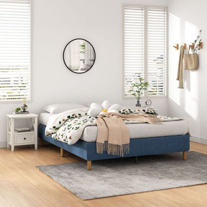 Metal Bed Frame Mattress Foundation Blue &#8211; King