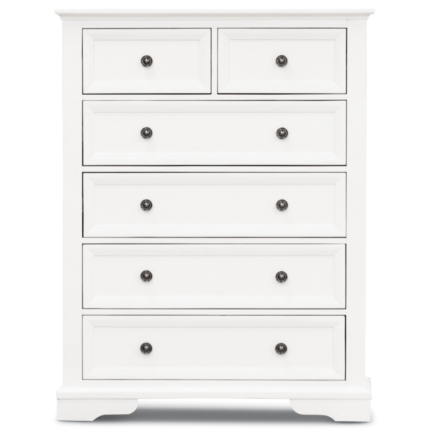 Celosia Tallboy 6 Chest of Drawers Solid Acacia Wood Bed Storage Cabinet - White