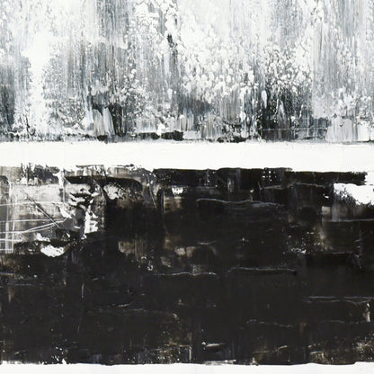 120X120cm Tonal Trilogy Black Framed Hand Painted Canvas Wall Art