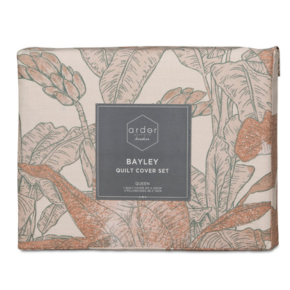 Bayley PRINTED QUILT COVER SET - QUEEN