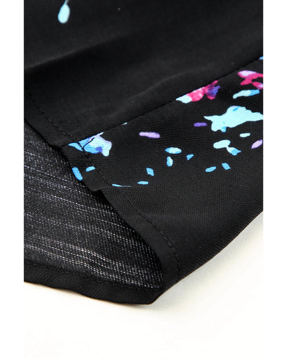 Azura Exchange Butterfly Sleeves Tie-dye Print Blouse - S