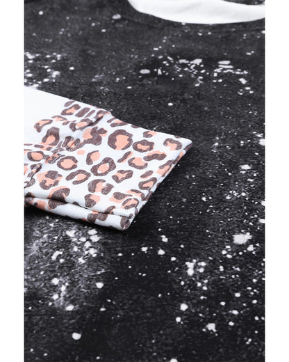 Azura Exchange Bleached Leopard Pullover Sweatshirt - L