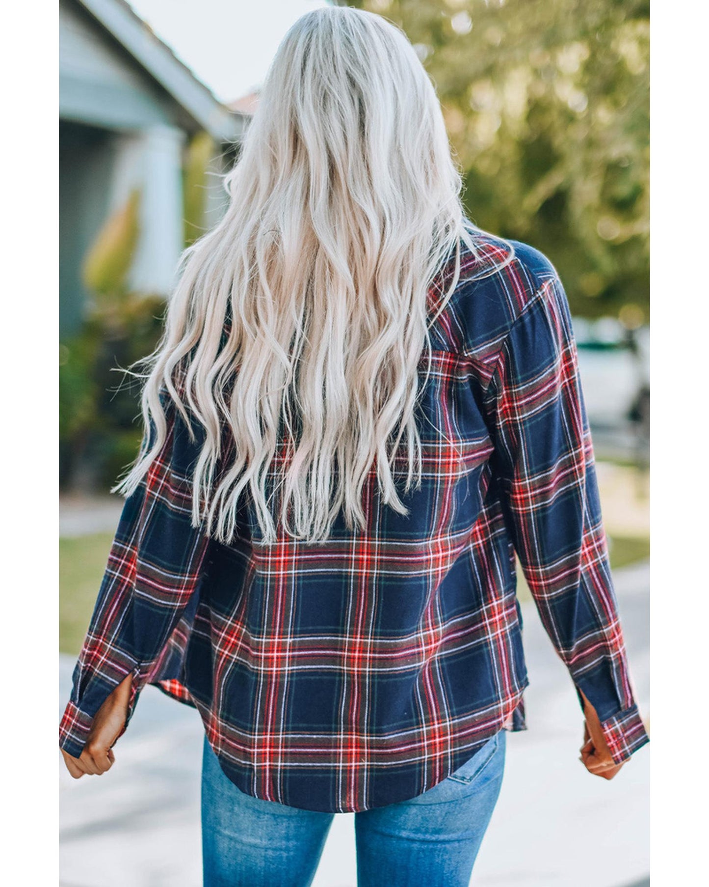 Azura Exchange Button Pocket Long Sleeve Asymmetric Shirt - S