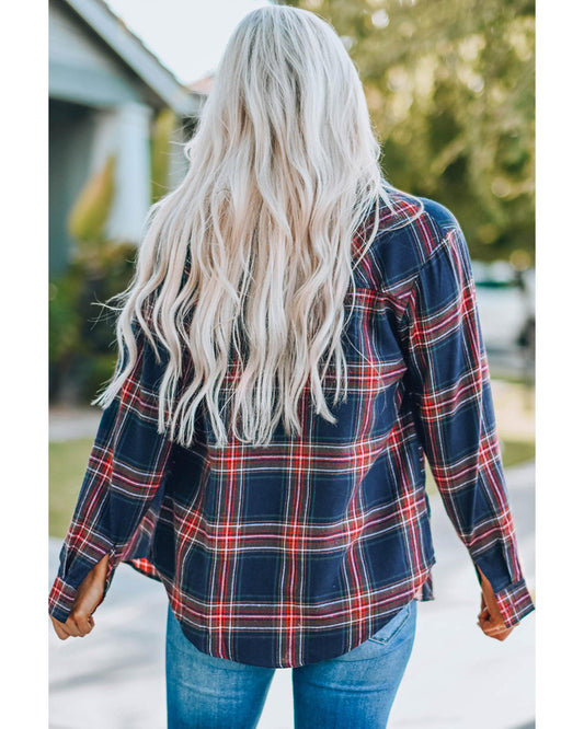 Azura Exchange Button Pocket Long Sleeve Asymmetric Shirt - S