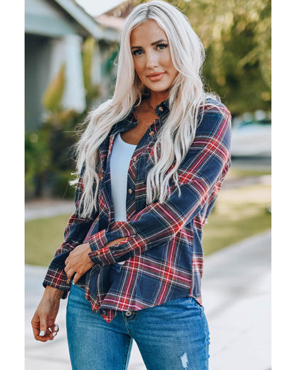 Azura Exchange Button Pocket Long Sleeve Asymmetric Shirt - S