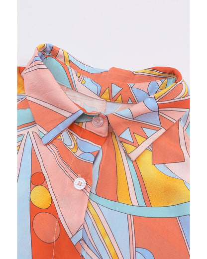 Azura Exchange Abstract Geometric Print Oversized Shirt - S