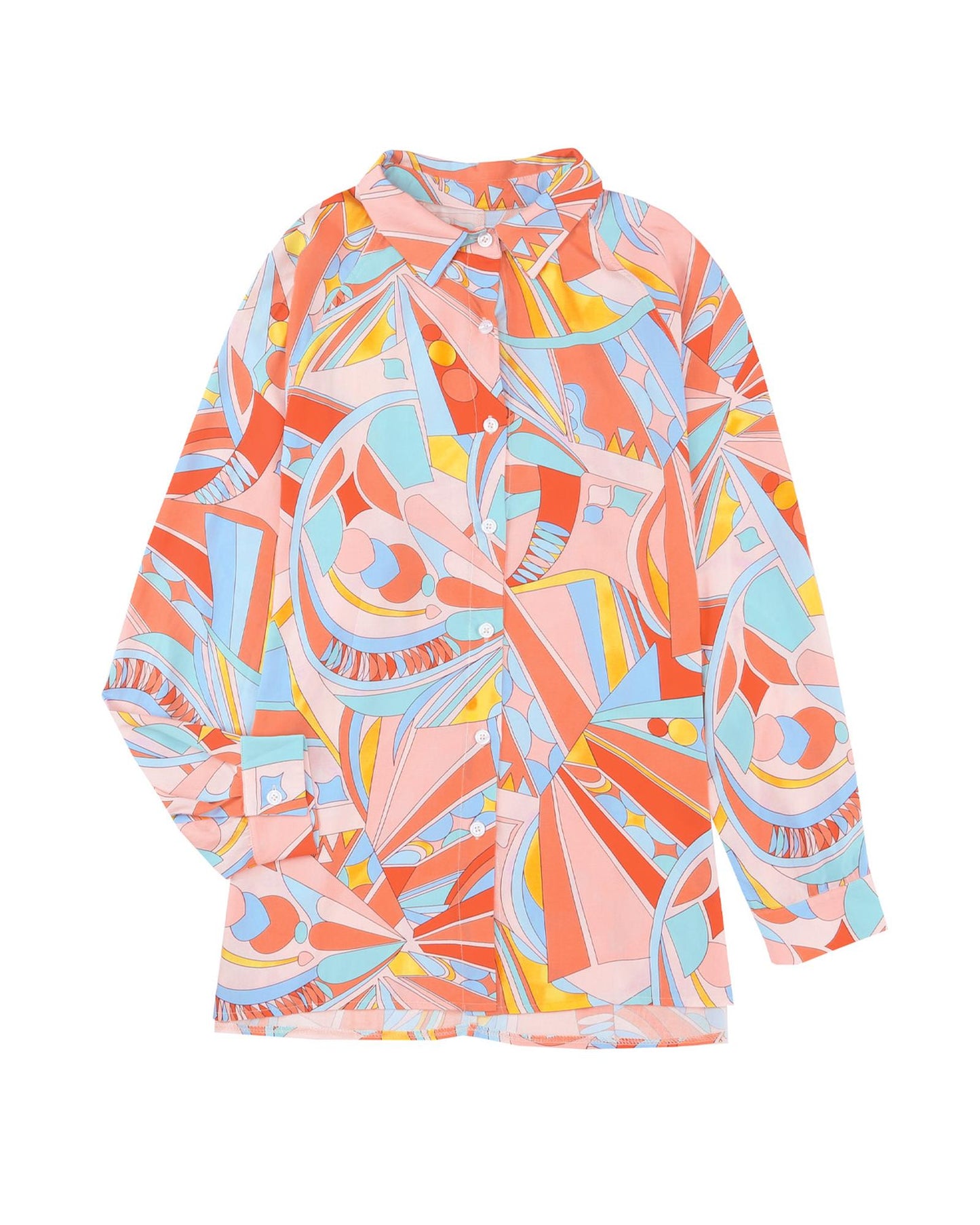 Azura Exchange Abstract Geometric Print Oversized Shirt - S