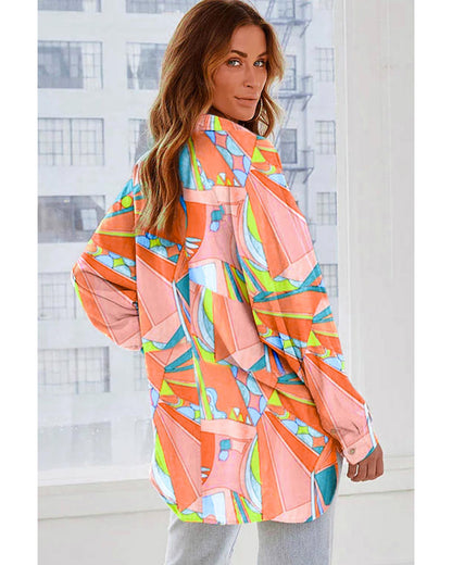 Azura Exchange Abstract Geometric Print Oversized Shirt - XL