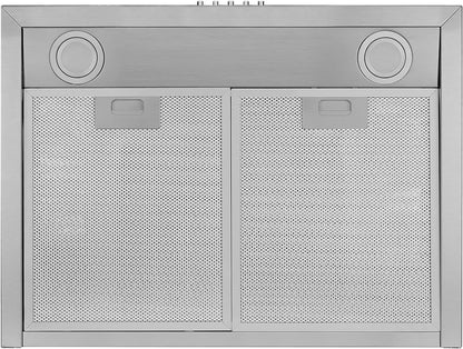 Empava 60cm Wall Mount Range Hood with Push Button Controls - Ducted Exhaust Kitchen Vent - 3 Speed Fan - Permanent Filter - LEDs Light in Stainless Steel