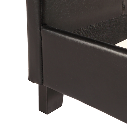 Double PU Leather Bed Frame Black
