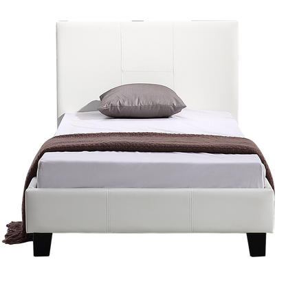Single PU Leather Bed Frame White