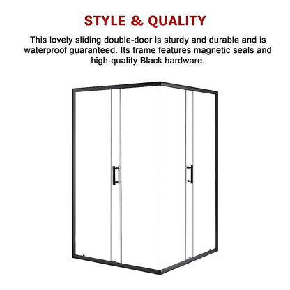 1200 x 800mm Sliding Door Nano Safety Glass Shower Screen By Della Francesca