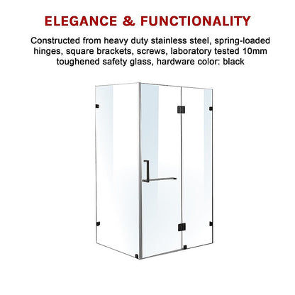 1200 x 1000mm Frameless 10mm Glass Shower Screen By Della Francesca