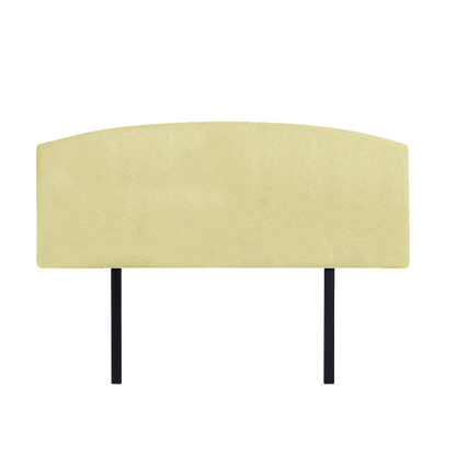 Linen Fabric Queen Bed Curved Headboard Bedhead - Sulfur Yellow