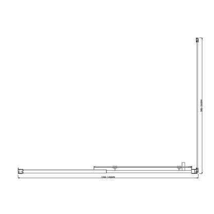 Adjustable 1400x1010mm Single Door Corner Sliding Glass Shower Screen in Chrome