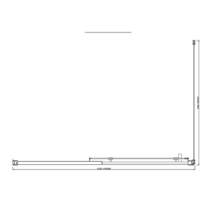 Adjustable 1400x920mm Single Door Corner Sliding Glass Shower Screen in Chrome