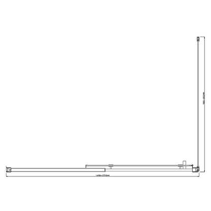 Adjustable 1500x1010mm Single Door Corner Sliding Glass Shower Screen in Chrome