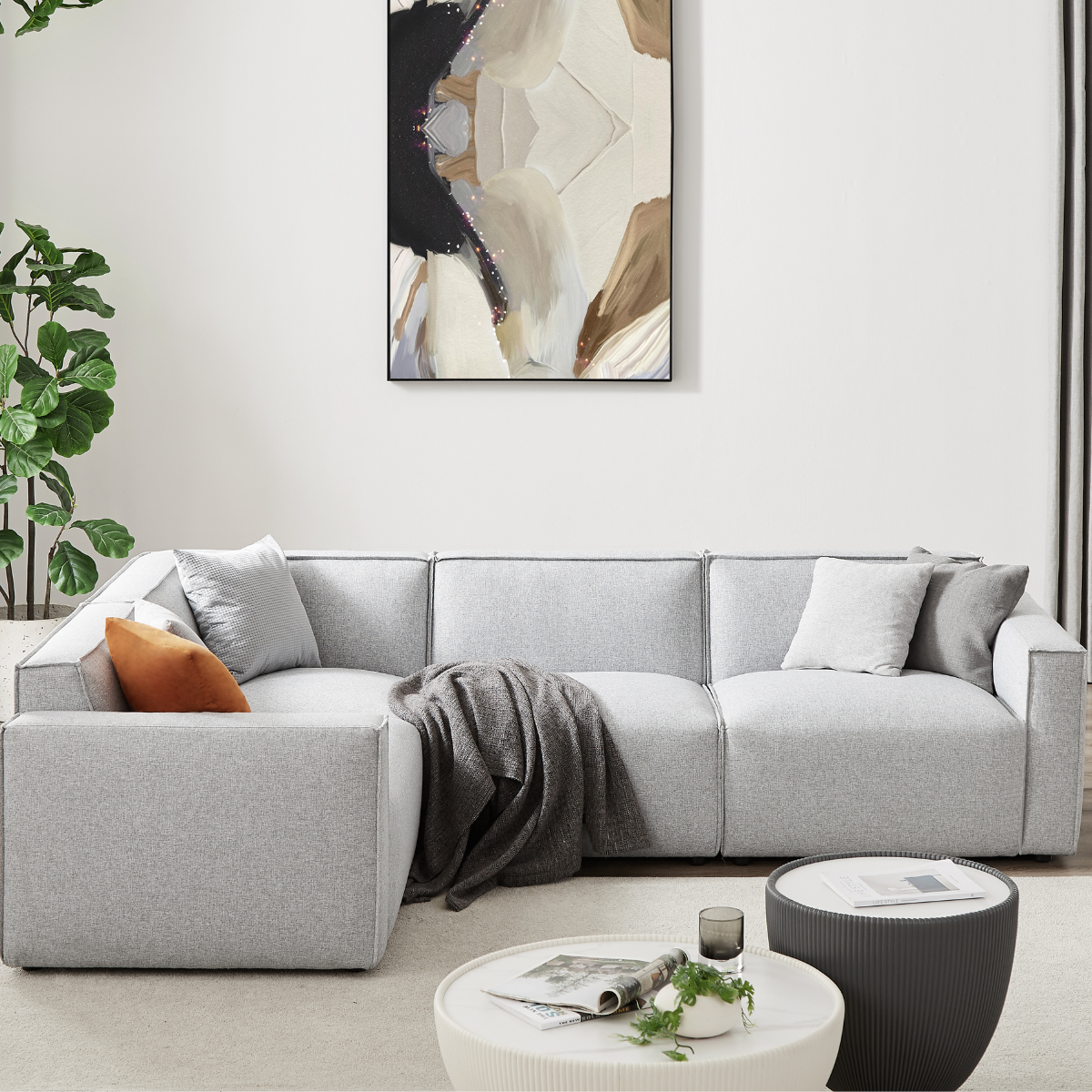 Bryce Ottoman Modular Fabric Sofa