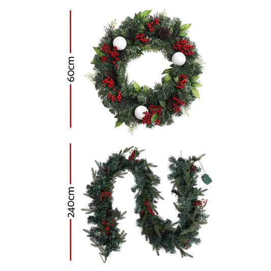 Jingle Jollys Christmas Garland with Wreath Set